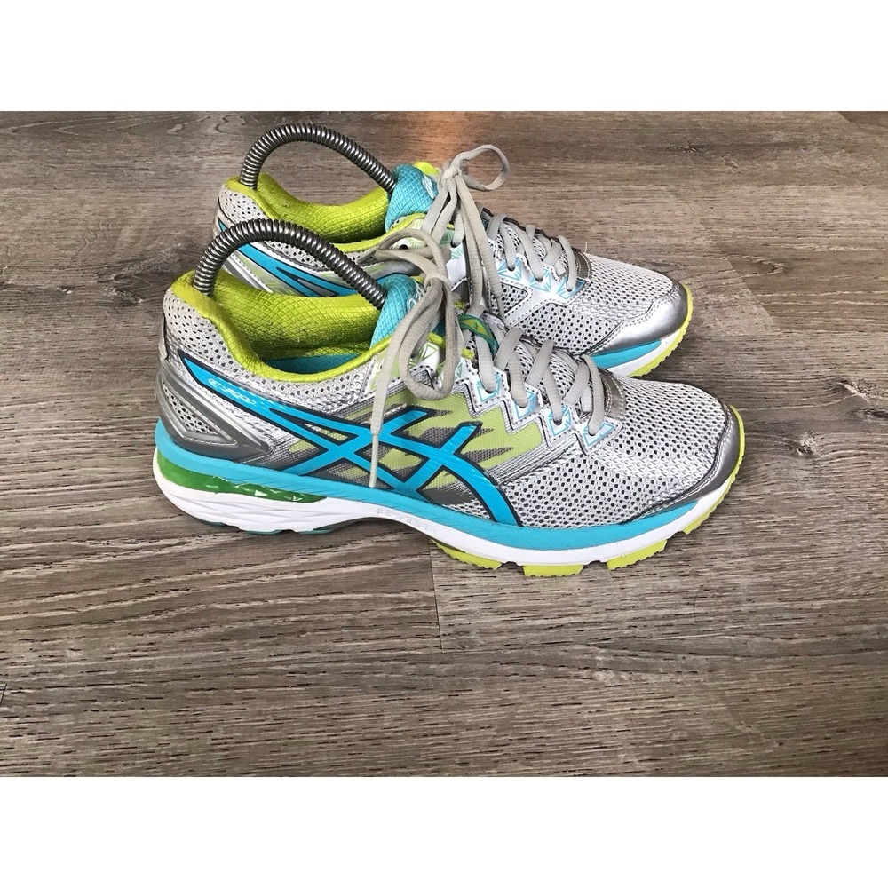 Asics Womens Size 8.5 Running Shoes FluidRide Guidance Silver Teal Sneaker T656N